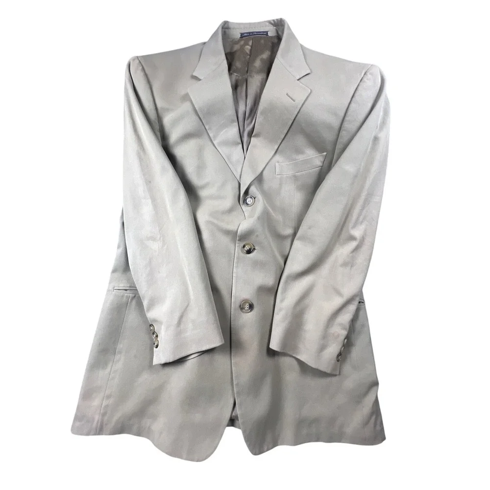Ermenegildo Zegna Soft‎ Blazer Tan Mens 42R Sport Coat Neiman Marcus Collection